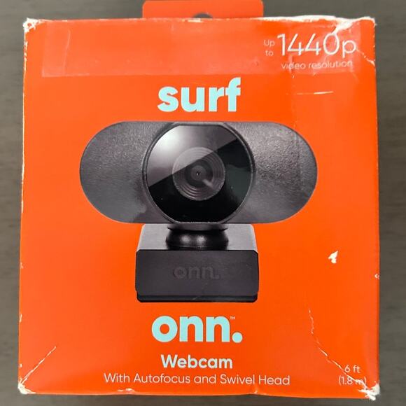 onn 1440P Webcam with Autofocus and Built-in Microphone, Adjustable,Black - Picture 5 of 7